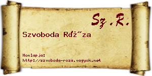 Szvoboda Róza névjegykártya
